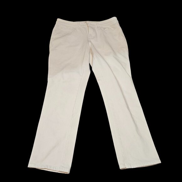 Coldwater Creek Women’s Petite 8 Ivory Stretch Pants Straight Leg - Picture 1 of 4